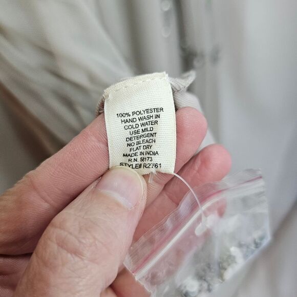 Altar'd State Champagne Beaded Sparkle Faux Wrap Mini Dress Size Small - Picture 6 of 12